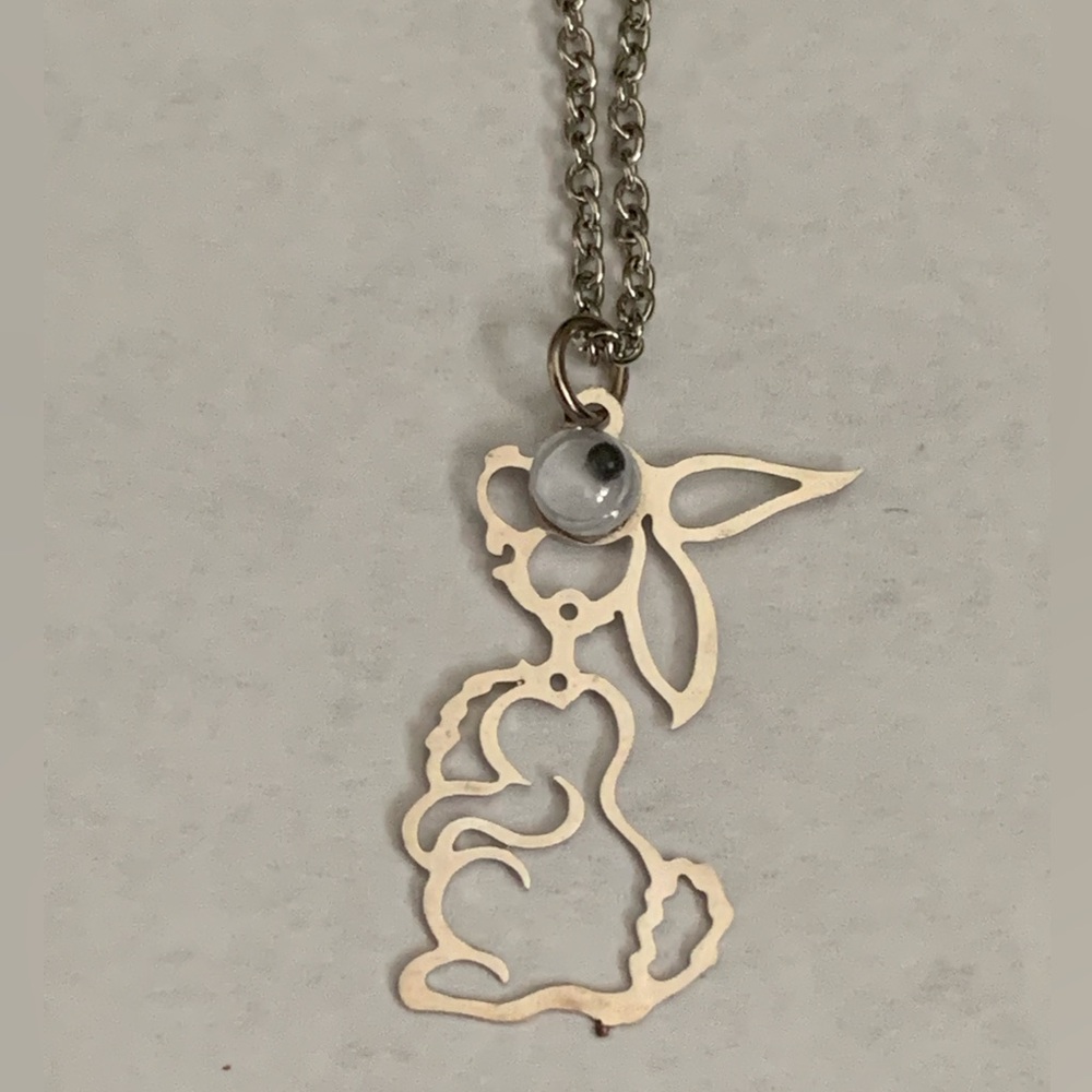 New vintage bunny rabbit googly eyes Pendant necklace
